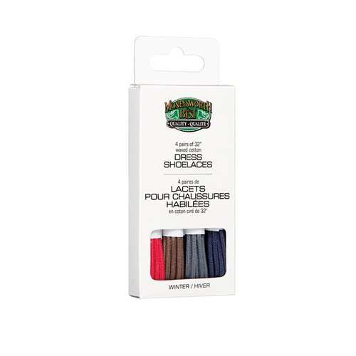 DRESS WAXED LACES 4 PK - ASSORTED COLOURS
