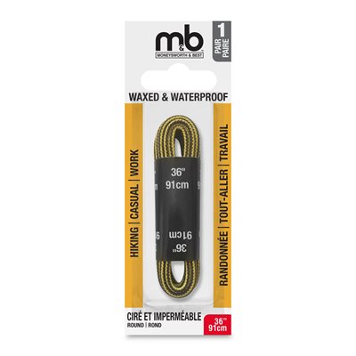 WAXED & WATERPROOF ROUND LACES - ASSORTED COLOURS AND SIZES